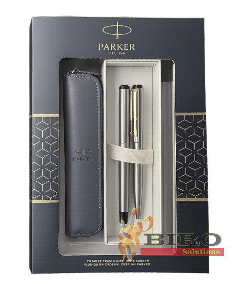 Set Parker Vector Metal SS CT – stilou + pix, casetă cu fereastră și etui